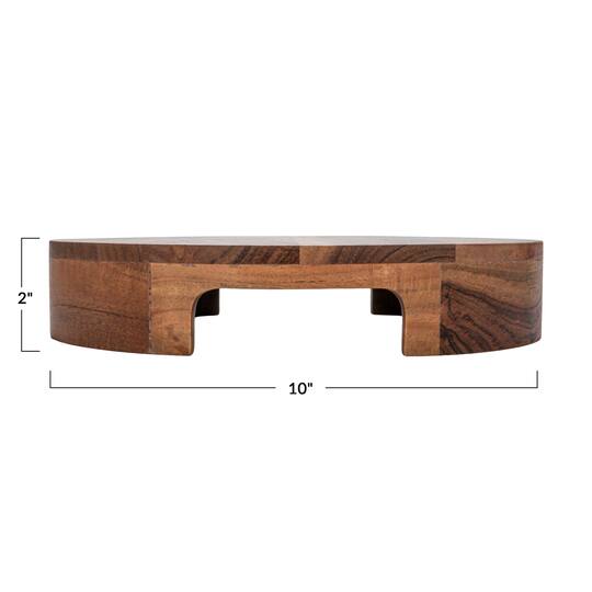 Hello Honey® 10" Natural Acacia Wood Cake Pedestal